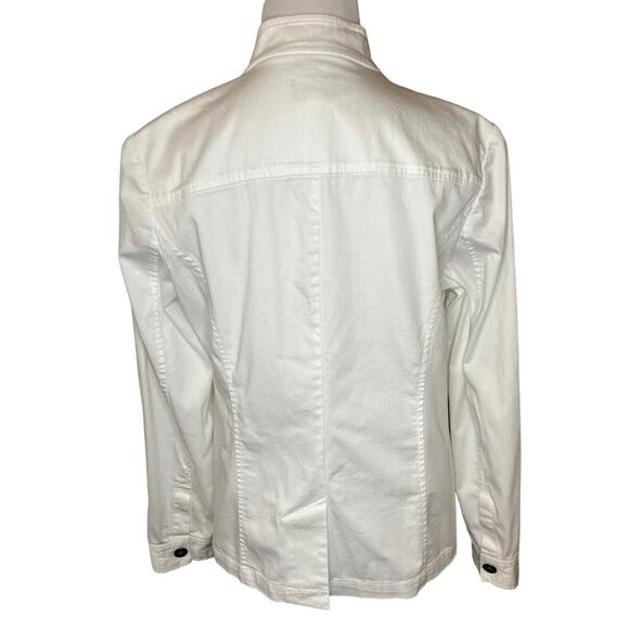 Additions‎ by Chicos Size 0 (Small Size 4) White Jacket Cotton Stretch - Picture 4 of 9